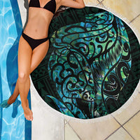 New Zealand Eel Beach Blanket Tuna Aotearoa Maori With Paua Shell - Turquoise LT14 - Polynesian Pride