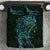 New Zealand Eel Bedding Set Tuna Aotearoa Maori With Paua Shell - Turquoise