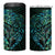 New Zealand Eel 4 in 1 Can Cooler Tumbler Tuna Aotearoa Maori With Paua Shell - Turquoise LT14