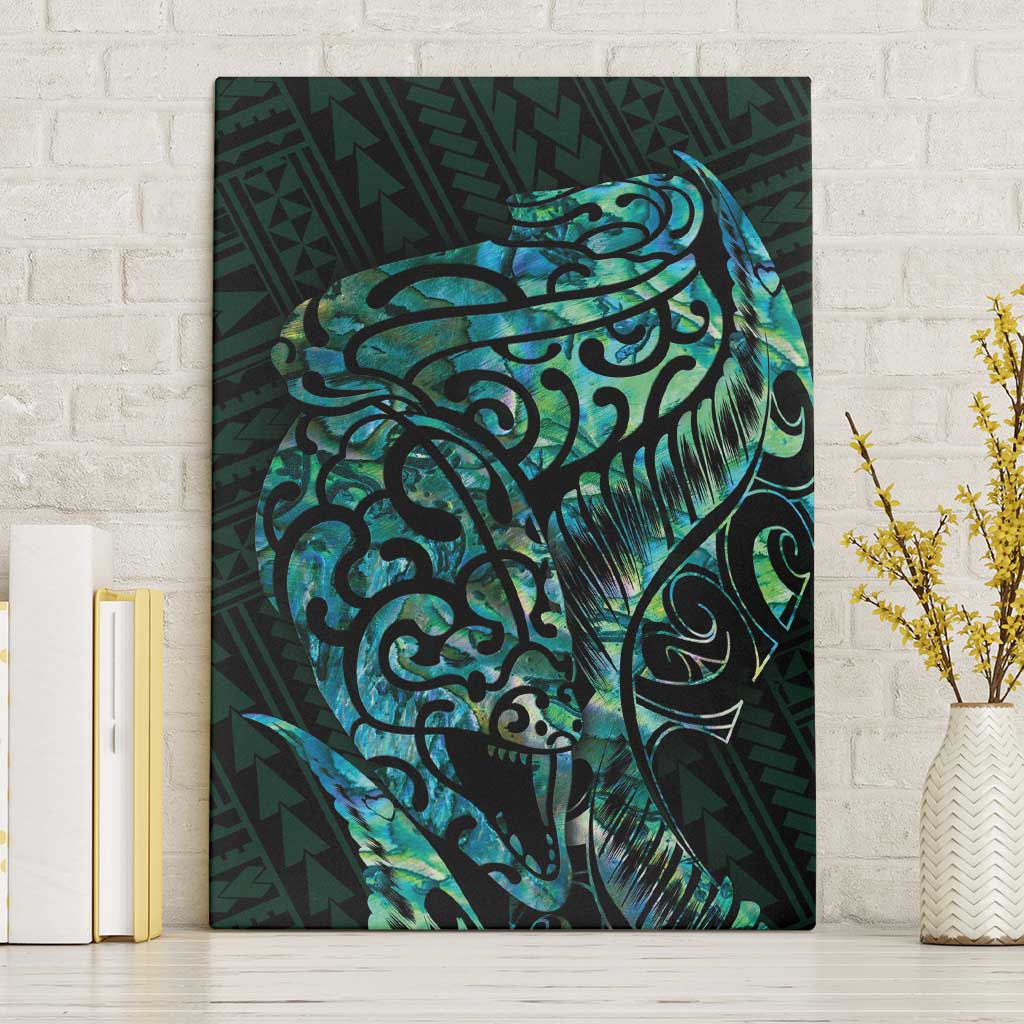 New Zealand Eel Canvas Wall Art Tuna Aotearoa Maori With Paua Shell - Turquoise LT14 Without Frame Turquoise - Polynesian Pride