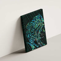 New Zealand Eel Canvas Wall Art Tuna Aotearoa Maori With Paua Shell - Turquoise LT14 - Polynesian Pride