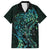 New Zealand Eel Family Matching Off Shoulder Maxi Dress and Hawaiian Shirt Tuna Aotearoa Maori With Paua Shell - Turquoise