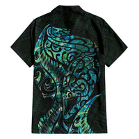 New Zealand Eel Hawaiian Shirt Tuna Aotearoa Maori With Paua Shell - Turquoise LT14 - Polynesian Pride