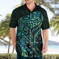 New Zealand Eel Hawaiian Shirt Tuna Aotearoa Maori With Paua Shell - Turquoise LT14 - Polynesian Pride