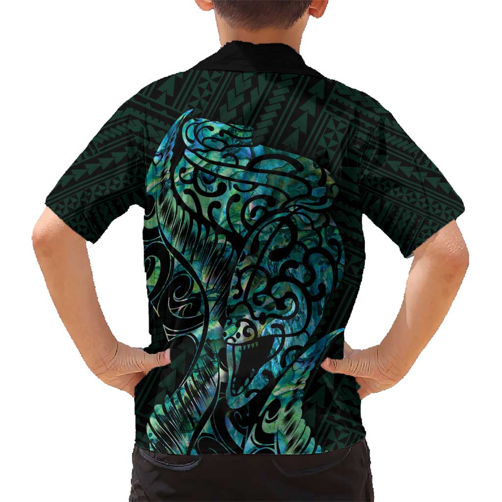 New Zealand Eel Hawaiian Shirt Tuna Aotearoa Maori With Paua Shell - Turquoise LT14 - Polynesian Pride