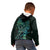 New Zealand Eel Kid Hoodie Tuna Aotearoa Maori With Paua Shell - Turquoise