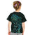 New Zealand Eel Kid T Shirt Tuna Aotearoa Maori With Paua Shell - Turquoise