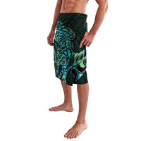 New Zealand Eel Lavalava Tuna Aotearoa Maori With Paua Shell - Turquoise LT14 - Polynesian Pride