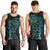 New Zealand Eel Men Tank Top Tuna Aotearoa Maori With Paua Shell - Turquoise