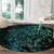 New Zealand Eel Round Carpet Tuna Aotearoa Maori With Paua Shell - Turquoise