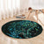 New Zealand Eel Round Carpet Tuna Aotearoa Maori With Paua Shell - Turquoise