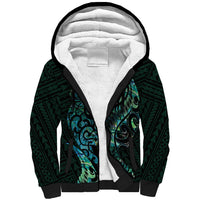 New Zealand Eel Sherpa Hoodie Tuna Aotearoa Maori With Paua Shell - Turquoise LT14 Unisex Turquoise - Polynesian Pride