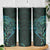 New Zealand Eel Skinny Tumbler Tuna Aotearoa Maori With Paua Shell - Turquoise