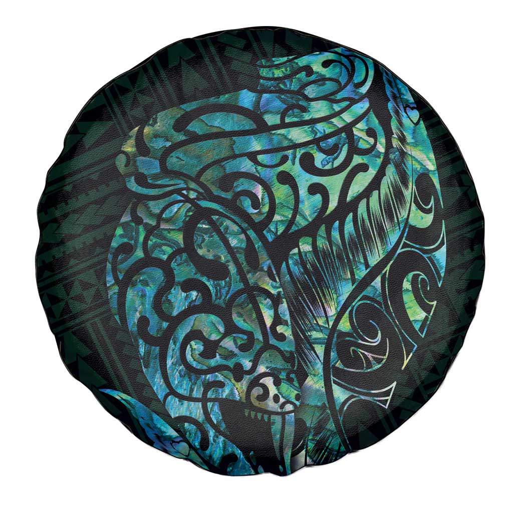 New Zealand Eel Spare Tire Cover Tuna Aotearoa Maori With Paua Shell - Turquoise LT14 - Polynesian Pride