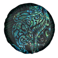 New Zealand Eel Spare Tire Cover Tuna Aotearoa Maori With Paua Shell - Turquoise LT14 - Polynesian Pride