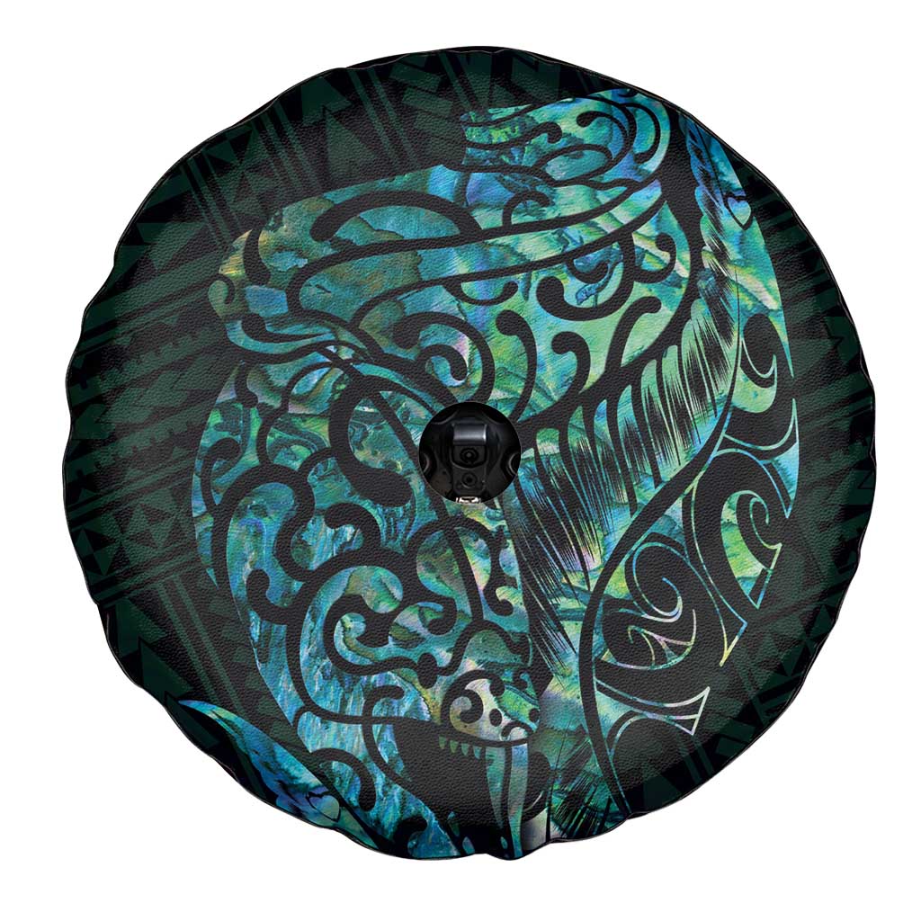 New Zealand Eel Spare Tire Cover Tuna Aotearoa Maori With Paua Shell - Turquoise LT14 - Polynesian Pride