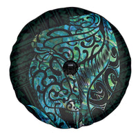 New Zealand Eel Spare Tire Cover Tuna Aotearoa Maori With Paua Shell - Turquoise LT14 - Polynesian Pride