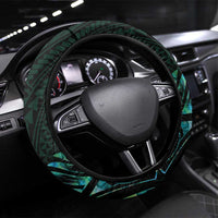 New Zealand Eel Steering Wheel Cover Tuna Aotearoa Maori With Paua Shell - Turquoise LT14 Universal Fit Turquoise - Polynesian Pride
