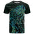 New Zealand Eel T Shirt Tuna Aotearoa Maori With Paua Shell - Turquoise