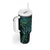 New Zealand Eel Tumbler With Handle Tuna Aotearoa Maori With Paua Shell - Turquoise