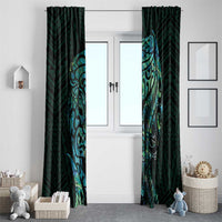 New Zealand Eel Window Curtain Tuna Aotearoa Maori With Paua Shell - Turquoise LT14 - Polynesian Pride