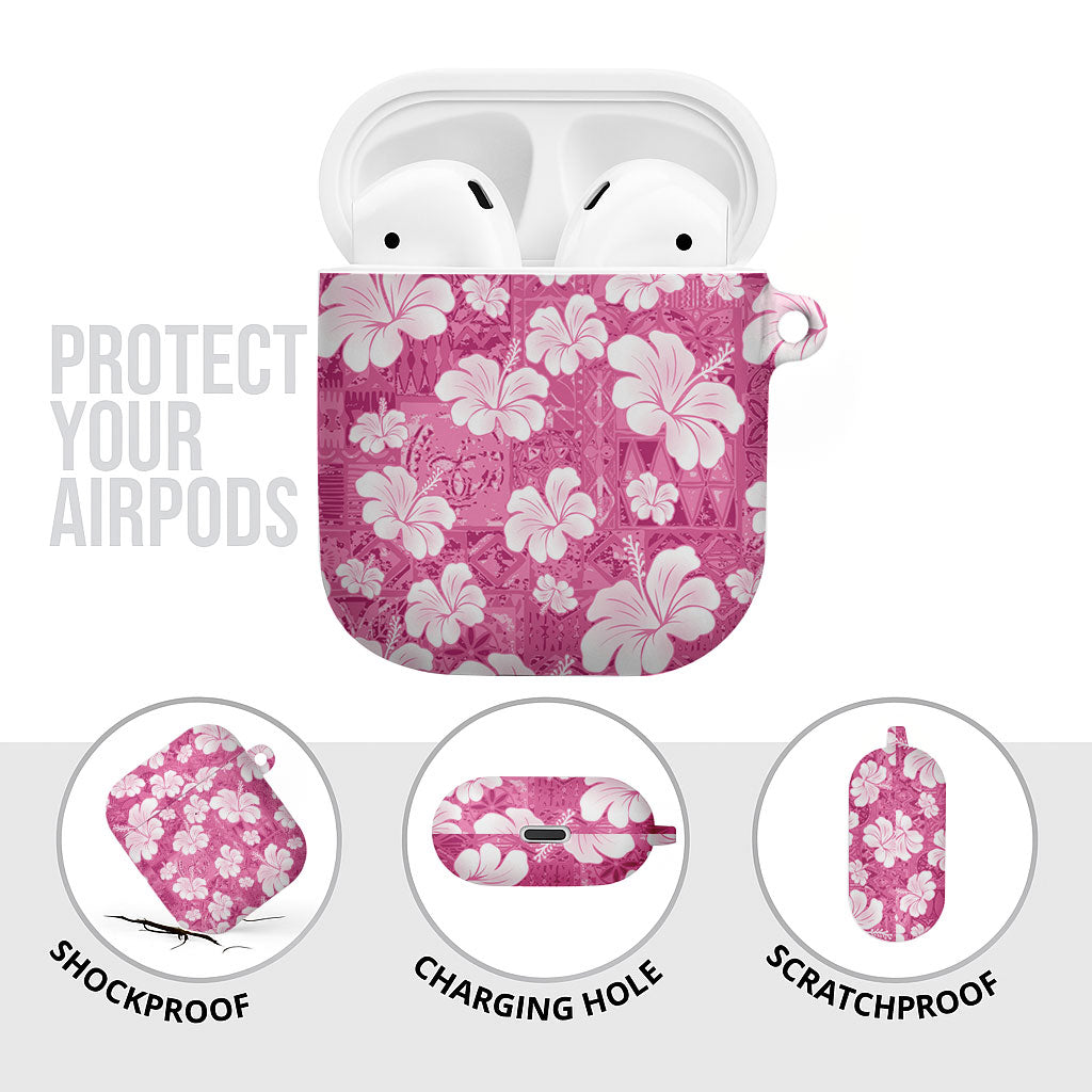Pink Bula Fiji Masi Hibiscus Seamless AirPods Case