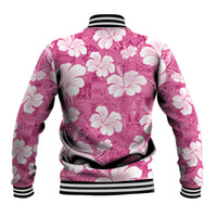 Pink Bula Fiji Masi Hibiscus Seamless Baseball Jacket