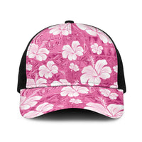 Pink Bula Fiji Masi Hibiscus Seamless Baseball Net Cap LT14 One Size Black Pink - Polynesian Pride