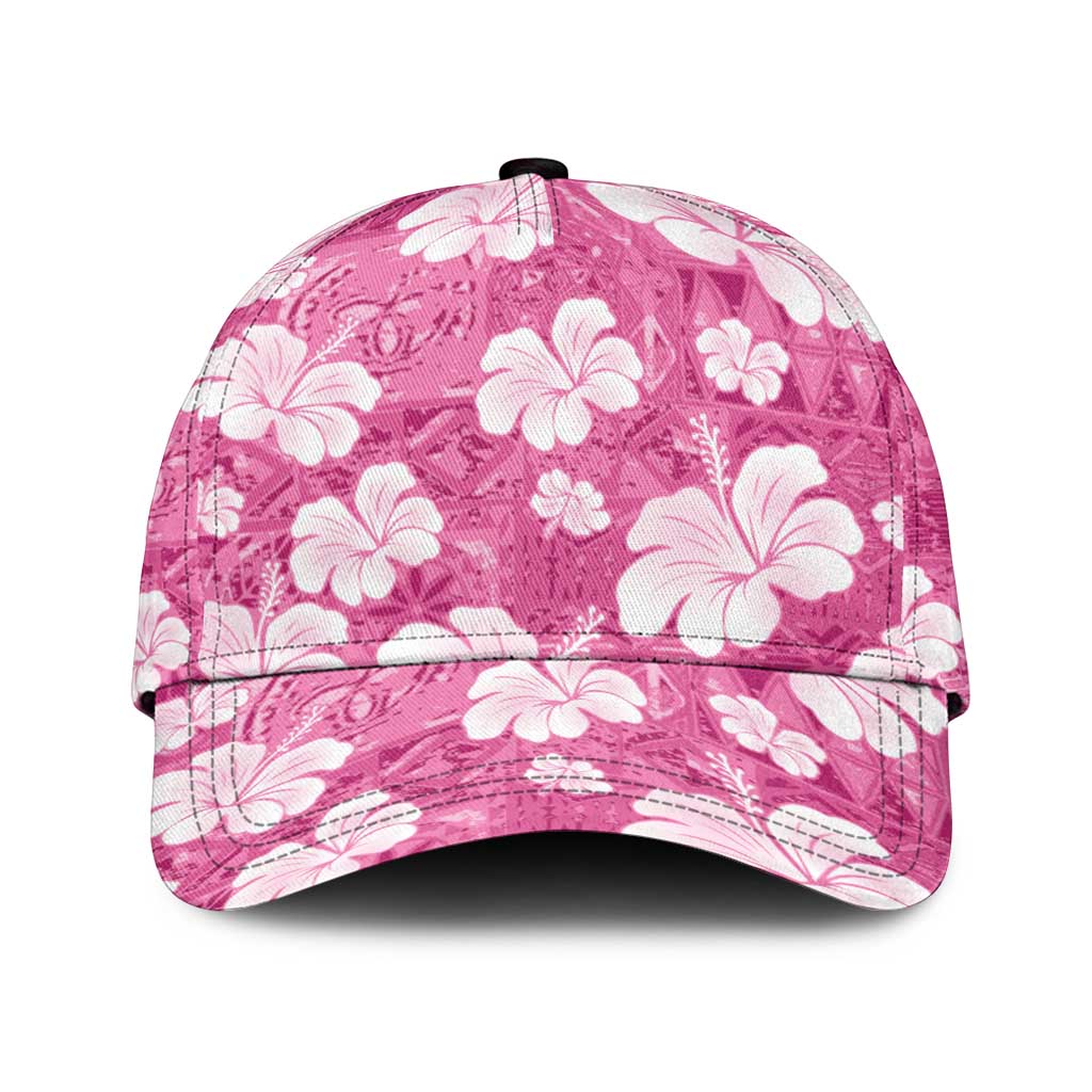 Pink Bula Fiji Masi Hibiscus Seamless Classic Cap LT14 Universal Fit Pink - Polynesian Pride