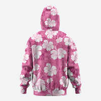 Pink Bula Fiji Masi Hibiscus Seamless Hoodie