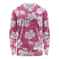 Pink Bula Fiji Masi Hibiscus Seamless Long Sleeve Shirt LT14 Unisex Pink - Polynesian Pride