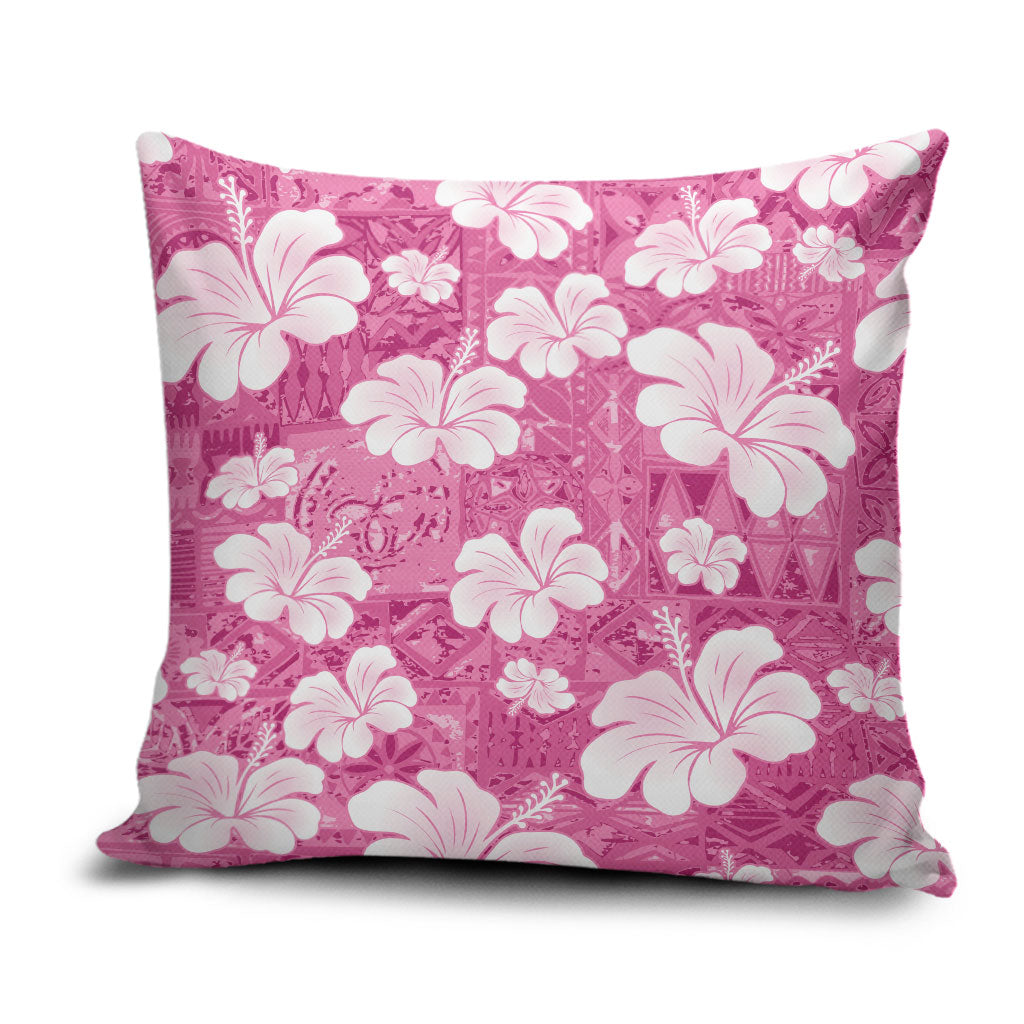 Pink Bula Fiji Masi Hibiscus Seamless Pillow Cover LT14 Pink - Polynesian Pride