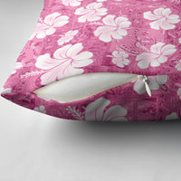 Pink Bula Fiji Masi Hibiscus Seamless Pillow Cover LT14 - Polynesian Pride