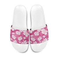 Pink Bula Fiji Masi Hibiscus Seamless Slide Sandals