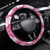 Pink Bula Fiji Masi Hibiscus Seamless Steering Wheel Cover