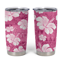 Pink Bula Fiji Masi Hibiscus Seamless Tumbler Cup LT14 Pink - Polynesian Pride