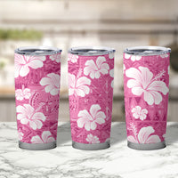 Pink Bula Fiji Masi Hibiscus Seamless Tumbler Cup LT14 - Polynesian Pride