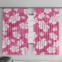 Pink Bula Fiji Masi Hibiscus Seamless Window Curtain