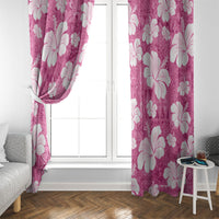 Pink Bula Fiji Masi Hibiscus Seamless Window Curtain