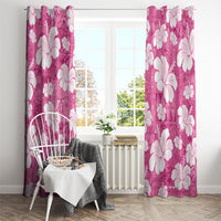 Pink Bula Fiji Masi Hibiscus Seamless Window Curtain