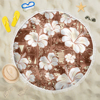 Brown Bula Fiji Masi Hibiscus Seamless Beach Blanket LT14 One Size 150cm Brown - Polynesian Pride