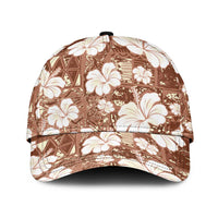 Brown Bula Fiji Masi Hibiscus Seamless Classic Cap LT14 Universal Fit Brown - Polynesian Pride