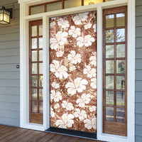 Brown Bula Fiji Masi Hibiscus Seamless Door Cover LT14 - Polynesian Pride