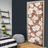 Brown Bula Fiji Masi Hibiscus Seamless Door Cover LT14 - Polynesian Pride