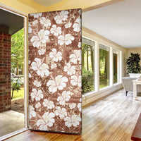 Brown Bula Fiji Masi Hibiscus Seamless Door Cover LT14 - Polynesian Pride