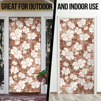 Brown Bula Fiji Masi Hibiscus Seamless Door Cover LT14 - Polynesian Pride