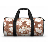 Brown Bula Fiji Masi Hibiscus Seamless Duffle Bag LT14 One size Brown - Polynesian Pride