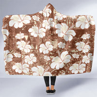 Brown Bula Fiji Masi Hibiscus Seamless Hooded Blanket LT14 One Size Brown - Polynesian Pride