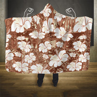 Brown Bula Fiji Masi Hibiscus Seamless Hooded Blanket LT14 - Polynesian Pride