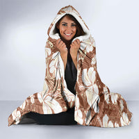 Brown Bula Fiji Masi Hibiscus Seamless Hooded Blanket LT14 - Polynesian Pride